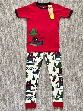 NWT Lazy One Boy’s Sawing Logs Pajama Set Size 10